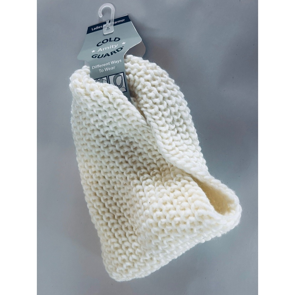 Amity Cold‎ Guard Women's Cream Knit Neck & Head Warmer NEW Super Nice BxE